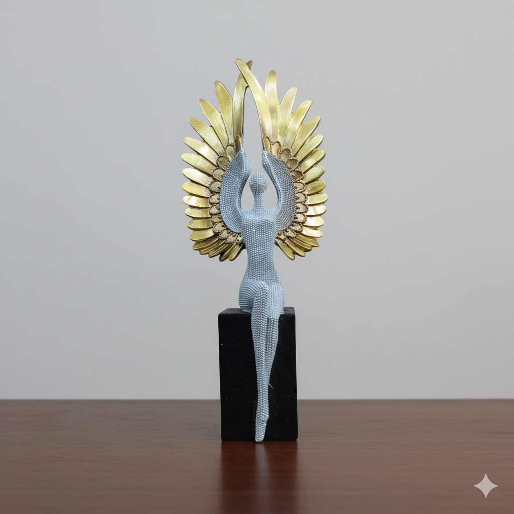 The "Gilded Sentinel" Luxury Winged Sculpture