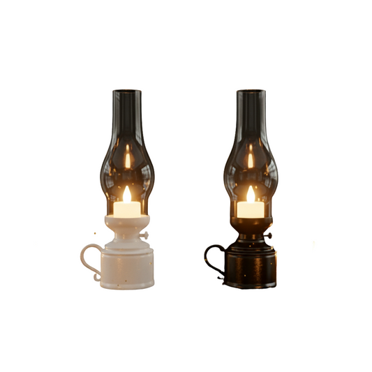 Nura Vintage Elegance Lantern Candle Set – Classic Charm in Black & White