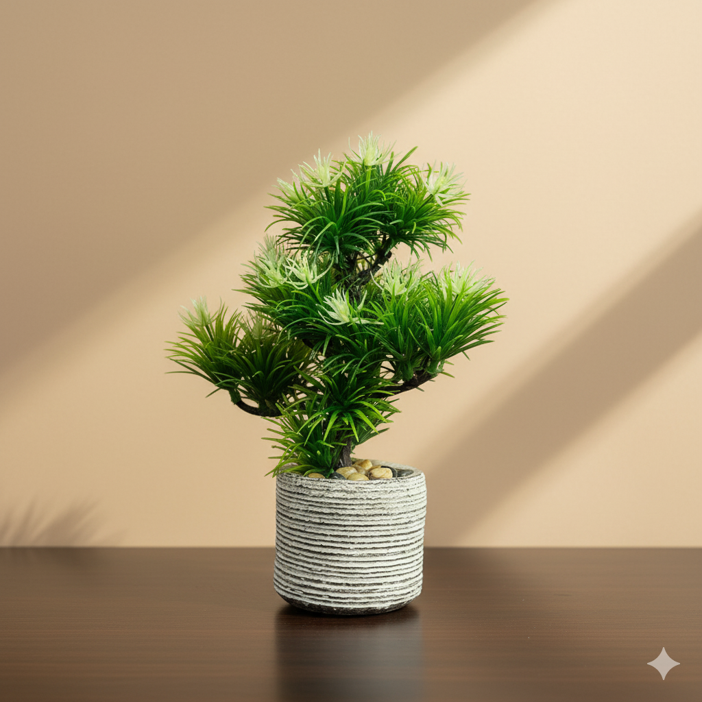 Modern Serenity Faux Bonsai in Textured Ceramic Pot