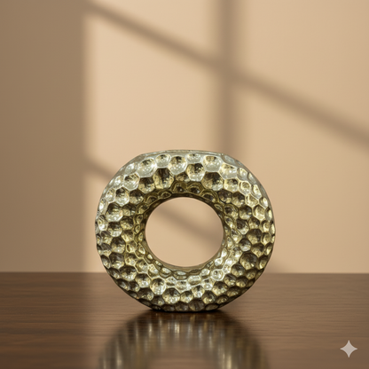 Artisan Hammered Gold Torus Vase