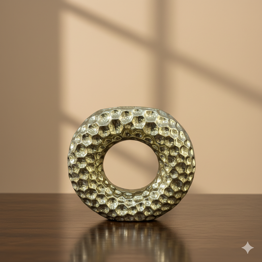 Artisan Hammered Gold Torus Vase